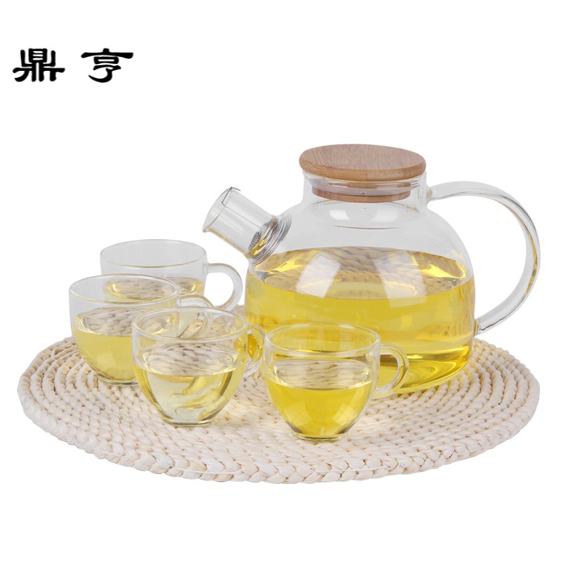 鼎亨欧式简约花茶壶煮水果茶壶套装陶瓷玻璃下午茶花果茶茶具蜡烛