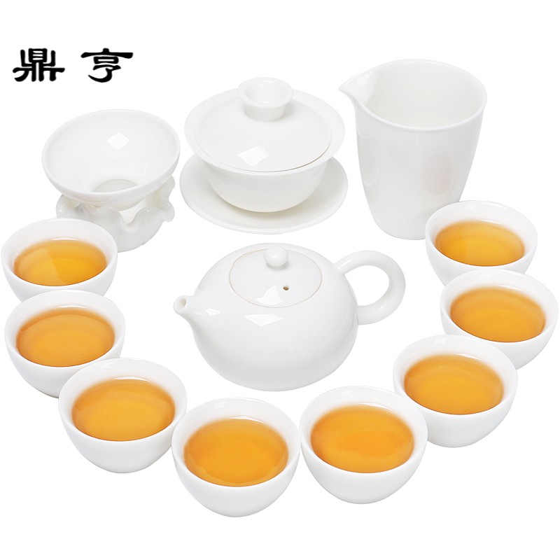 鼎亨 整套德化白瓷茶具套装 家用羊脂玉瓷功夫茶具泡茶壶茶杯