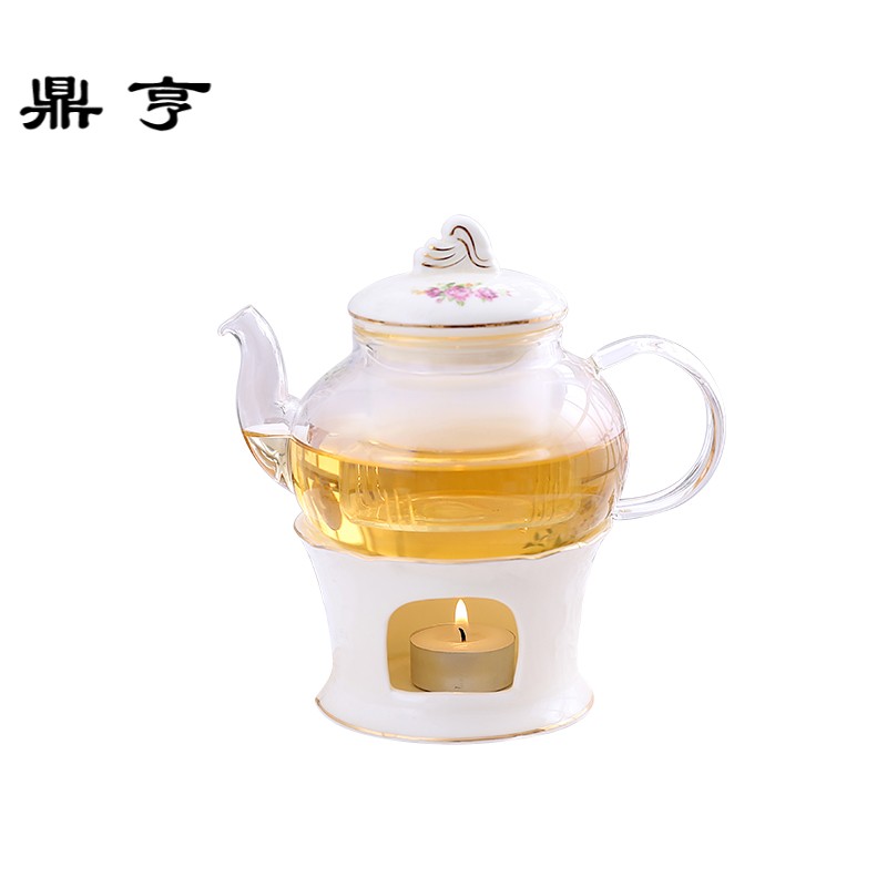 鼎亨水果花茶壶陶瓷玻璃花茶茶茶具套装耐高温过滤花茶杯泡茶