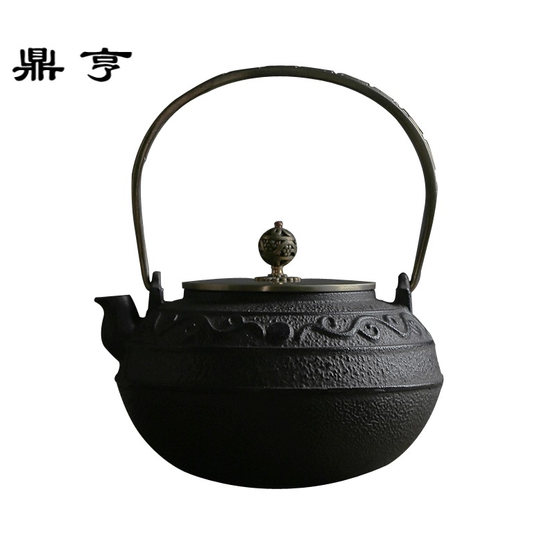 鼎亨 铸铁藤蔓纹煮茶壶 日式复古风茶道配件大容量烧茶壶