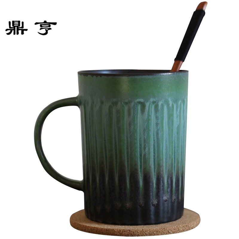 鼎亨复古山水陶瓷杯创意个性马克杯茶杯牛奶杯简约欧式咖啡杯定制