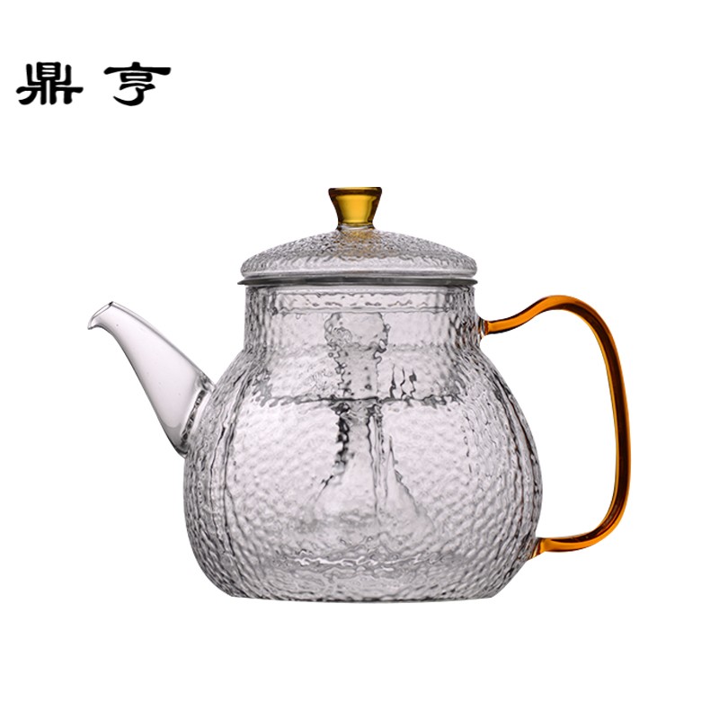 鼎亨一禅茶事日式锤纹耐热玻璃煮茶壶蒸茶壶电陶炉用泡茶壶普洱花