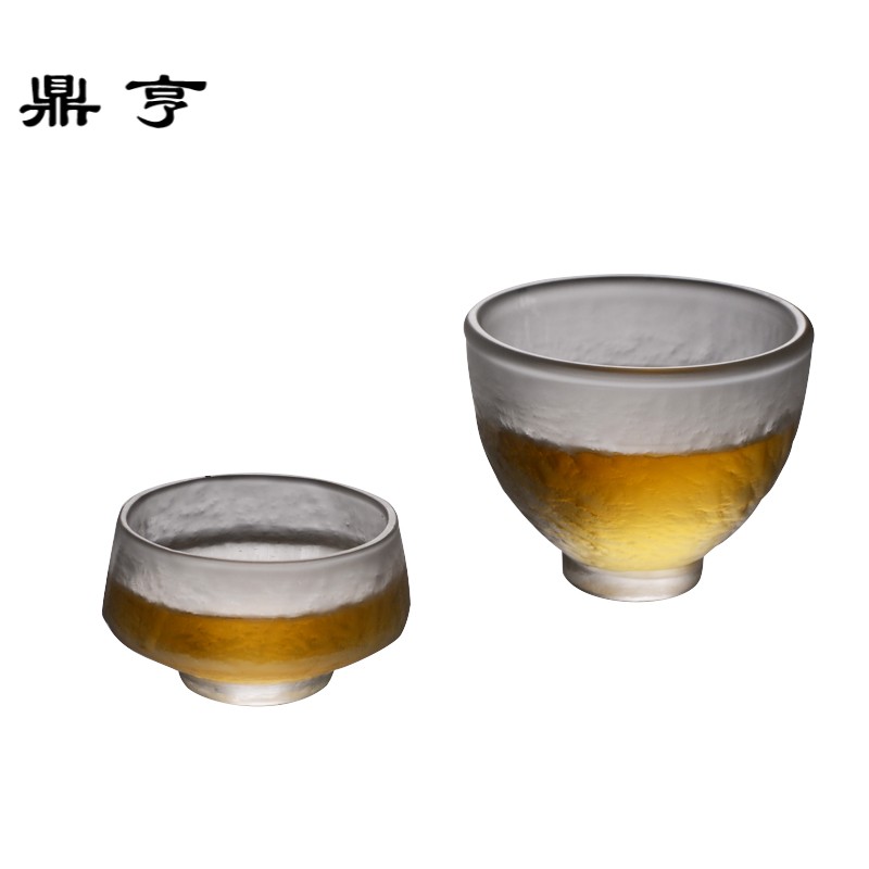 鼎亨日式耐热玻璃磨砂杯茶杯普洱杯品茗杯主人杯个人杯功夫茶具包