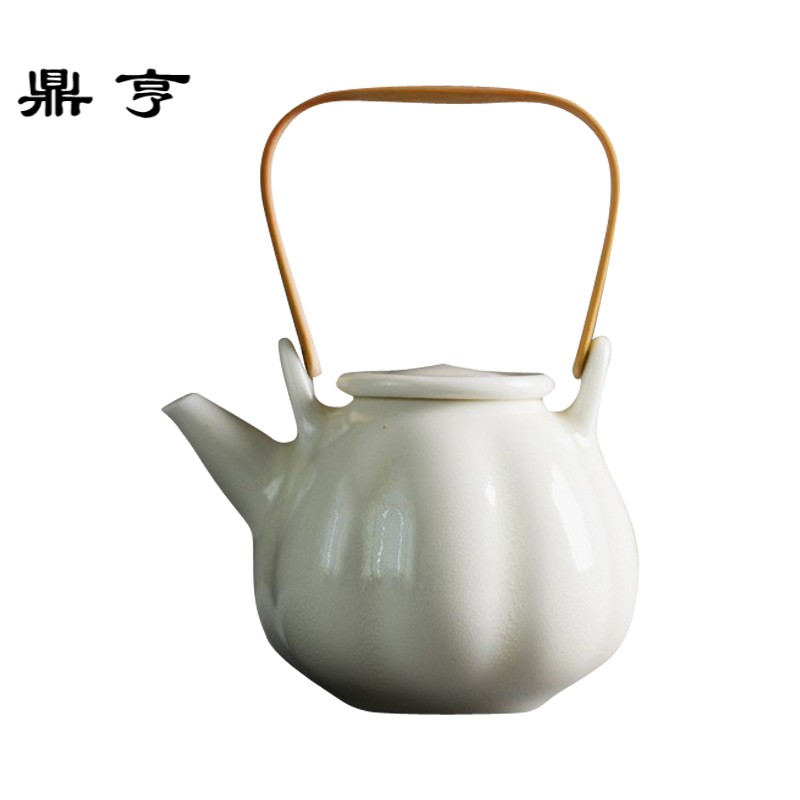 鼎亨手工平盖壶陶瓷茶壶日式茶具泡茶壶过滤单壶功夫茶具茶壶创意