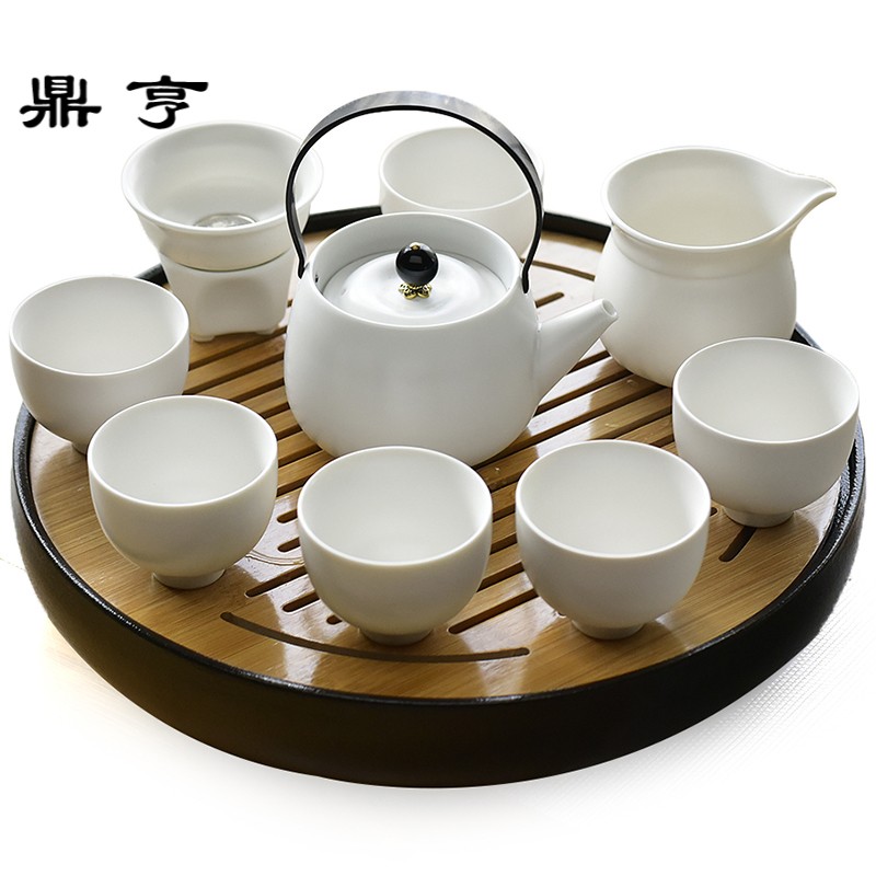鼎亨陶瓷功夫茶具套装家用茶盘整套日式简约客厅储水干泡茶台茶壶