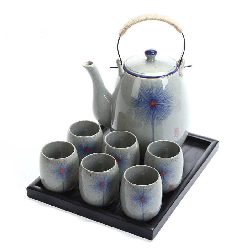 鼎亨大容量陶瓷茶壶凉壶杯手绘复古茶具夏日花泡茶具耐高温