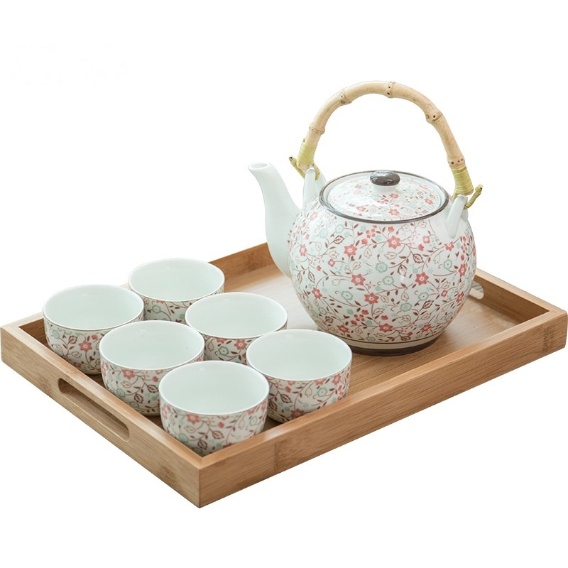 鼎亨日式提梁壶茶具整套功夫茶具大容量陶瓷茶壶小茶杯餐厅泡茶具