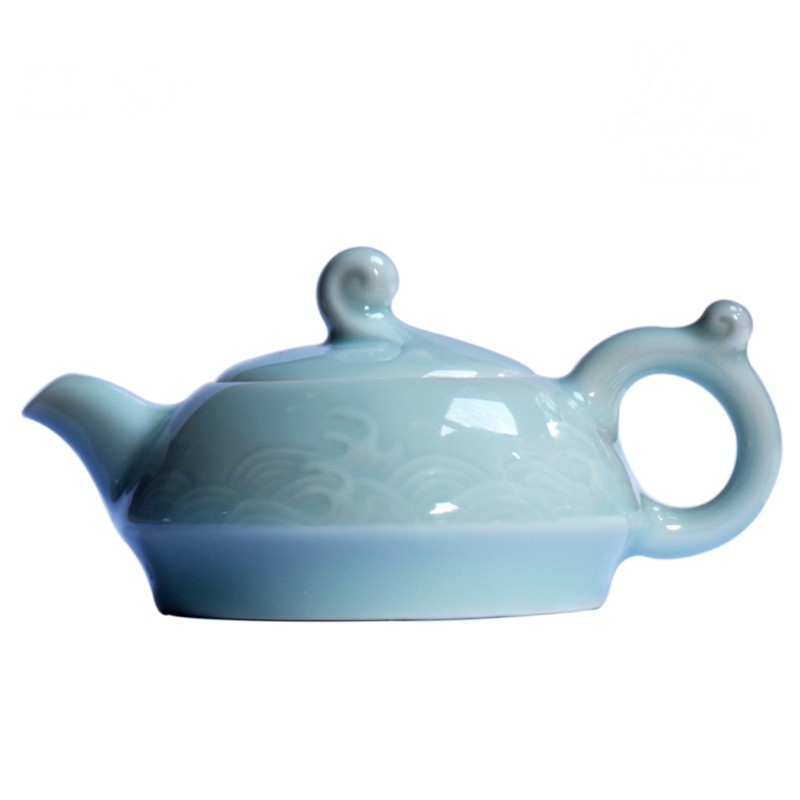 鼎亨景德镇影青茶壶陶瓷泡茶壶带过滤茶壶功夫茶具套装单壶冲茶器