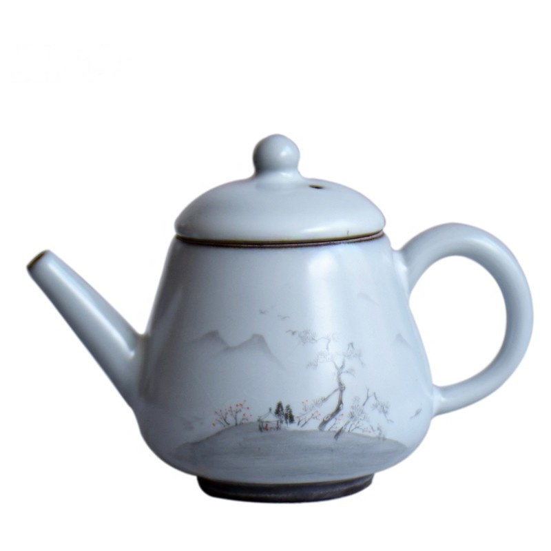 鼎亨粗陶功夫茶具套装家用简约陶瓷日式茶具官窑盖碗茶壶开片泡茶