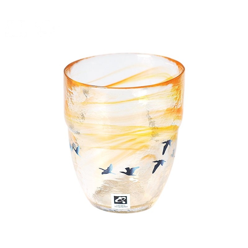 鼎亨波纹动物手工日本玻璃杯杯可爱果汁杯茶杯酒杯