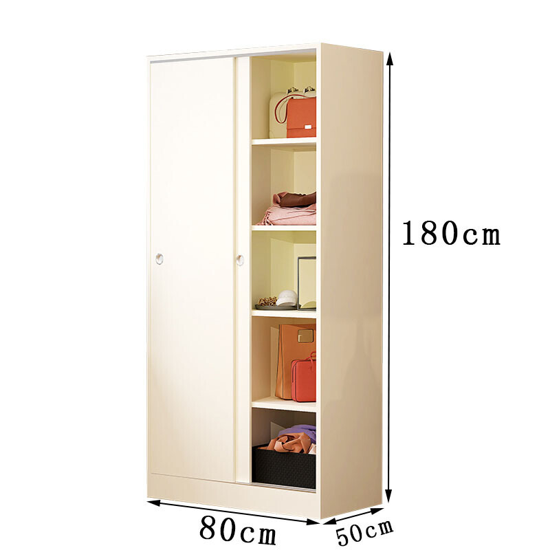 简约现代衣柜实木质2整体经济型推拉移板式卧室柜子定制