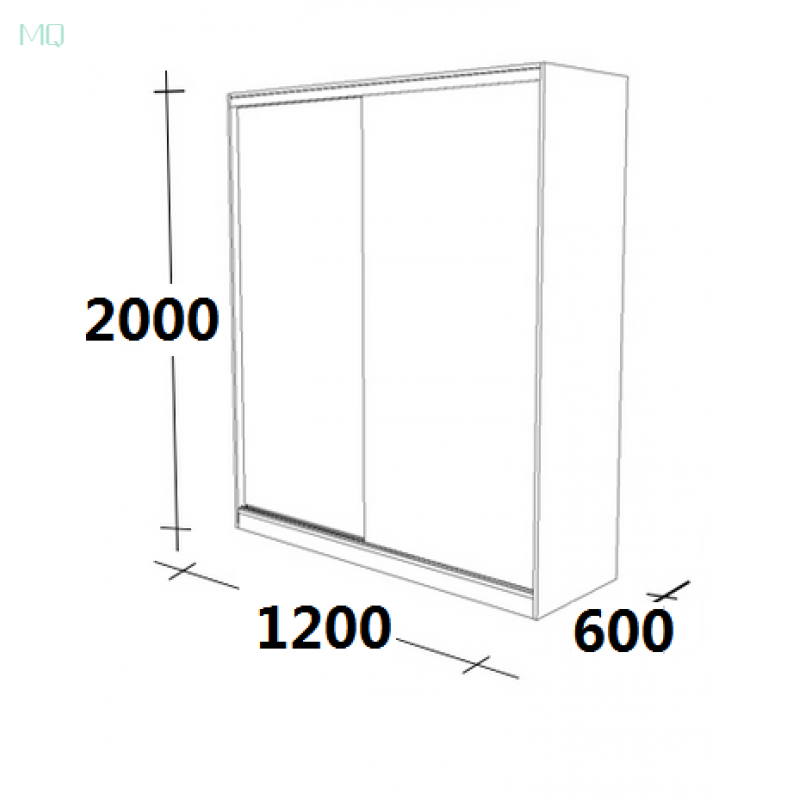 衣柜推拉简约现代实木2整体经济型移滑板式卧室组装定制宽1.6主柜+顶柜2