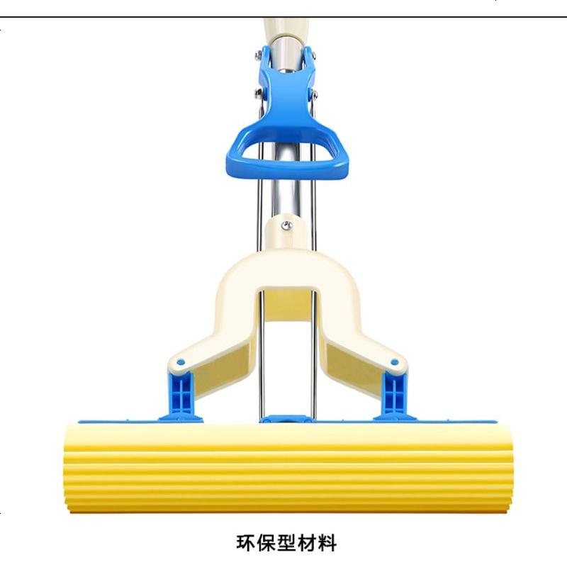 家用吸水海绵拖把对折式不锈钢伸缩杆挤水胶棉拖把海绵拖把头拖布