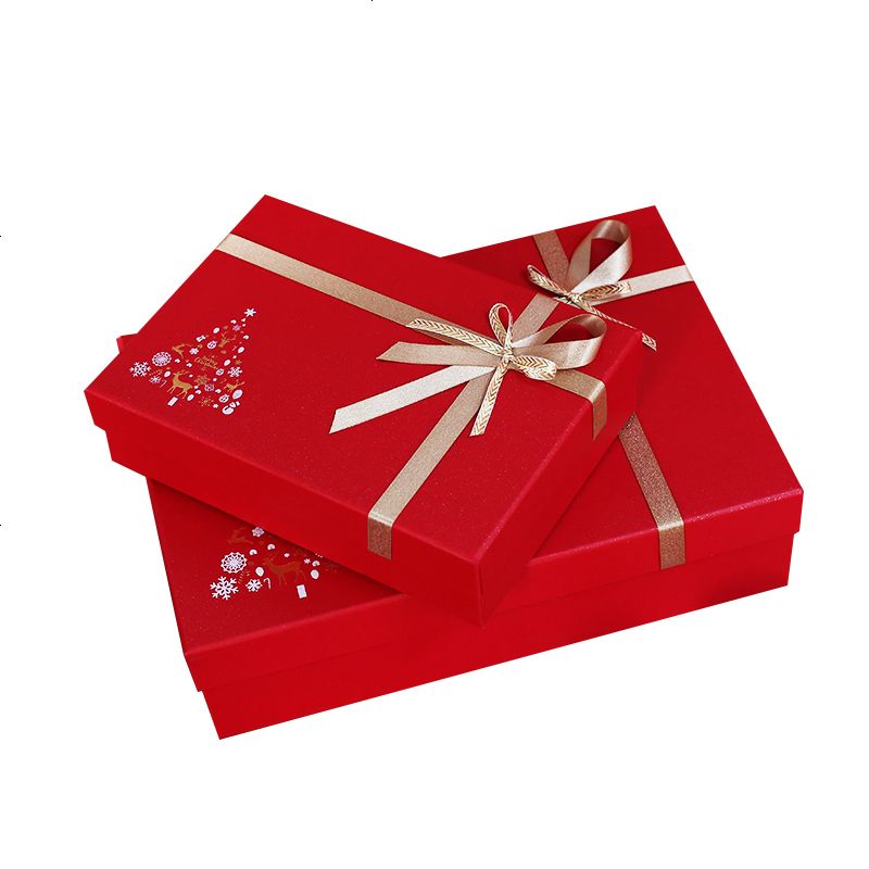 新款圣诞节礼品盒平安夜 礼品盒长方形围巾包装盒礼物包装盒子
