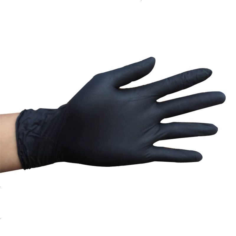 A级一次性黑色丁晴橡胶乳胶加厚实验室防护防油工业纹身修车手套