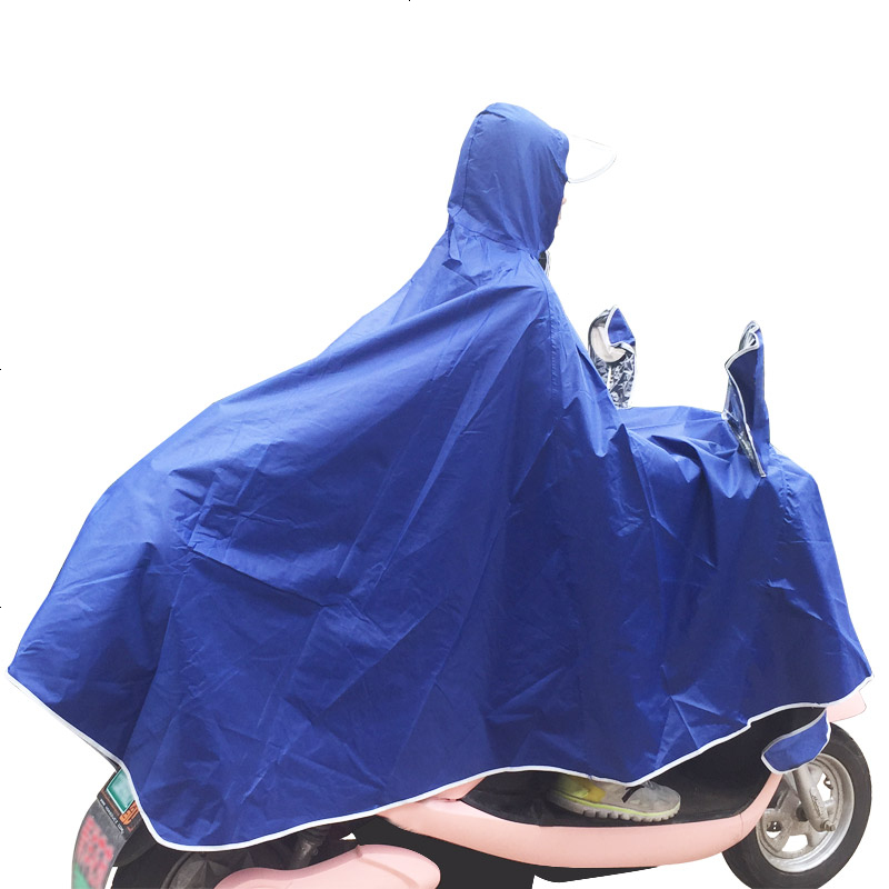 牛津布加大加厚电动自行车雨衣单人成人雨披双层拆卸帽檐遮雨面罩