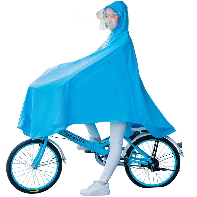 自行车雨衣单人有袖男女学生单车骑行时尚透明带袖成人电动车雨披