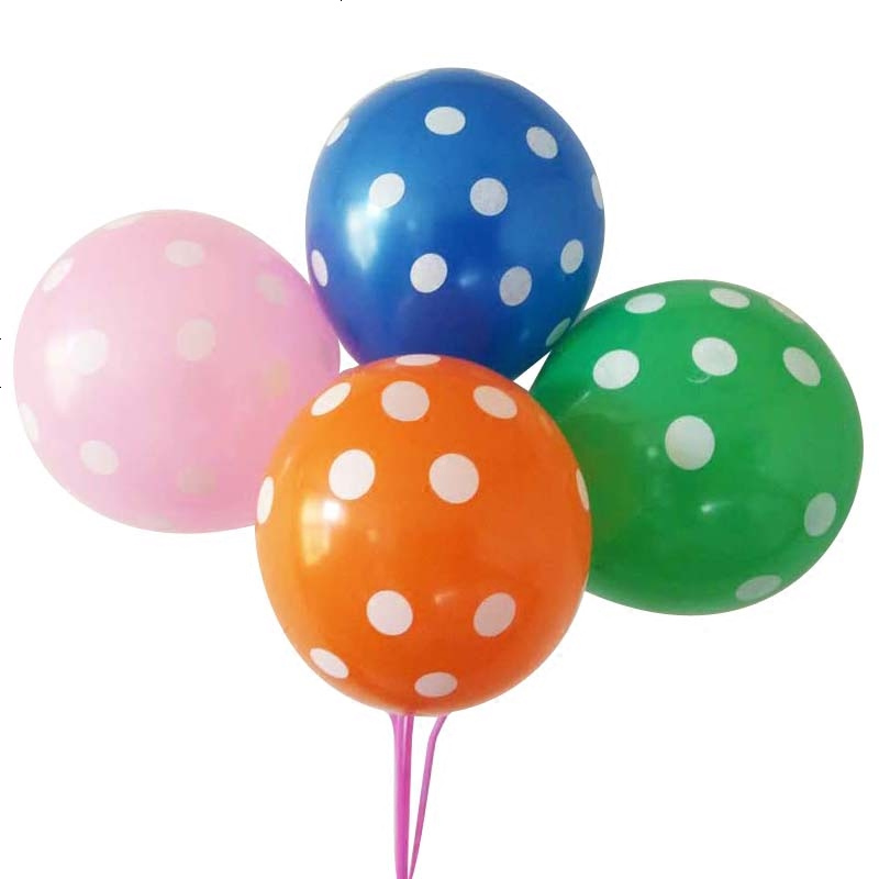 波点气球彩色12寸加厚2.8克圆点球生日婚礼庆典装饰乳胶气球 包邮
