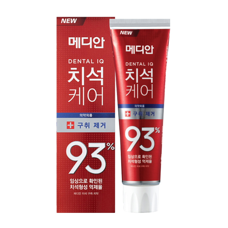 [单支价]韩国进口 爱茉莉麦迪安93口腔护理牙膏120g 红色薄荷味 去牙结石牙渍清新口气焕白