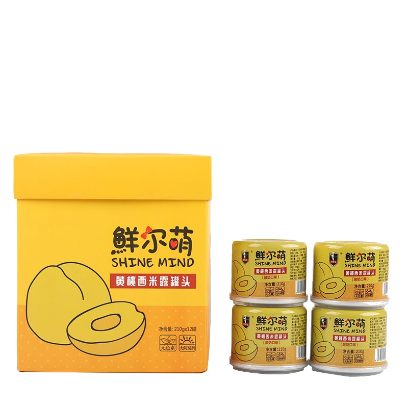 爱斯曼(Iceman)黄桃西米露罐头6罐/箱 酸奶口味 210g 水果罐头