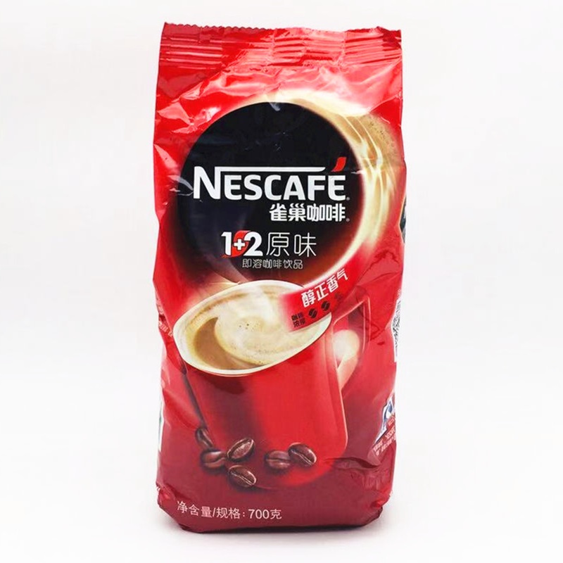 官方授权 雀巢咖啡 1+2原味速溶咖啡700g袋装三合一即溶咖啡粉