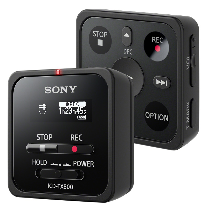 SONY索尼ICD-TX800蓝牙摇控录音笔专业高清降噪微型商务会议立体声数码便携录音棒微型迷你学生超小播放器 黑色