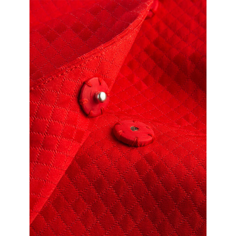 拉夏贝尔Puella普埃拉2018春装新款纯色西装领中长款外套风衣女20007701 S 大红色 甜美淑女 简约优雅