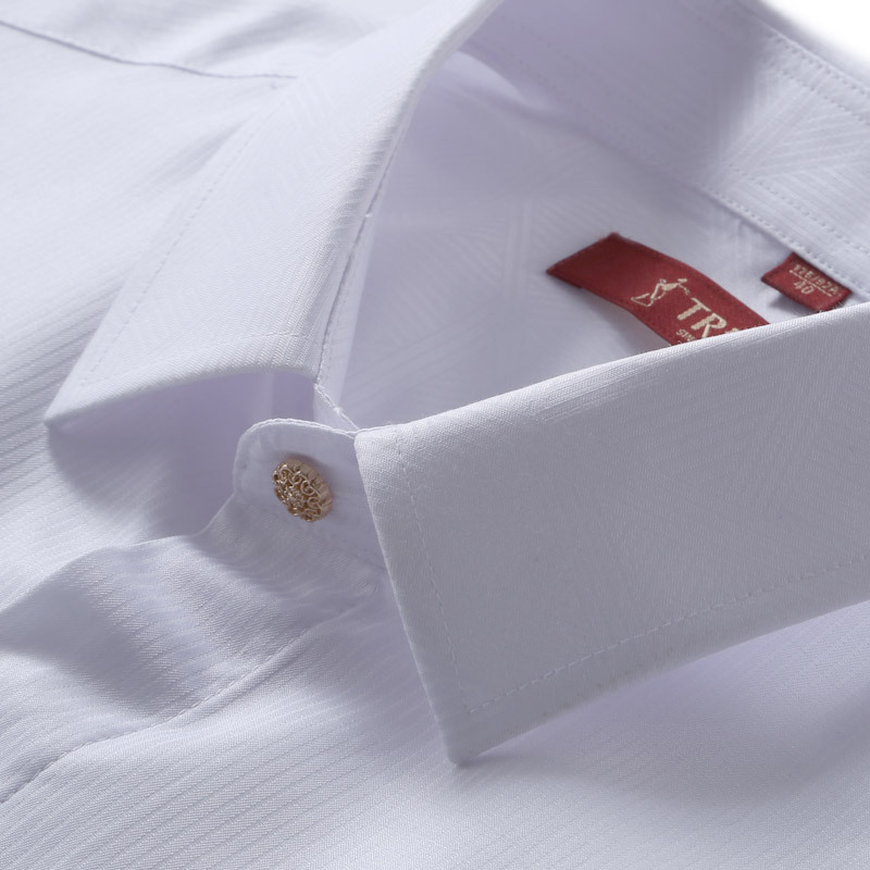 才子男装（TRIES）短袖衬衫 男士2017年新款纯色百搭商务正装短袖衬衫
