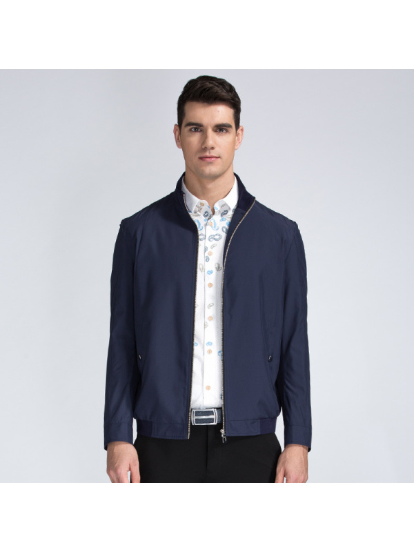 才子男装（TRIES）夹克 男士2017年新款纯色立领简约时尚休闲夹克外套2271E4122