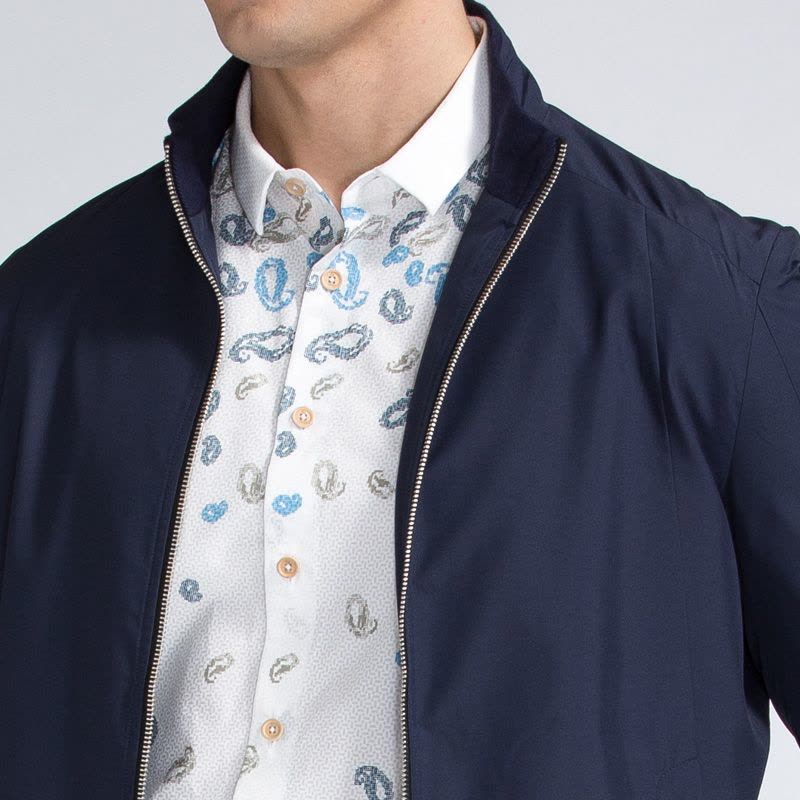 才子男装（TRIES）夹克 男士2017年新款纯色立领简约时尚休闲夹克外套2271E4122图片