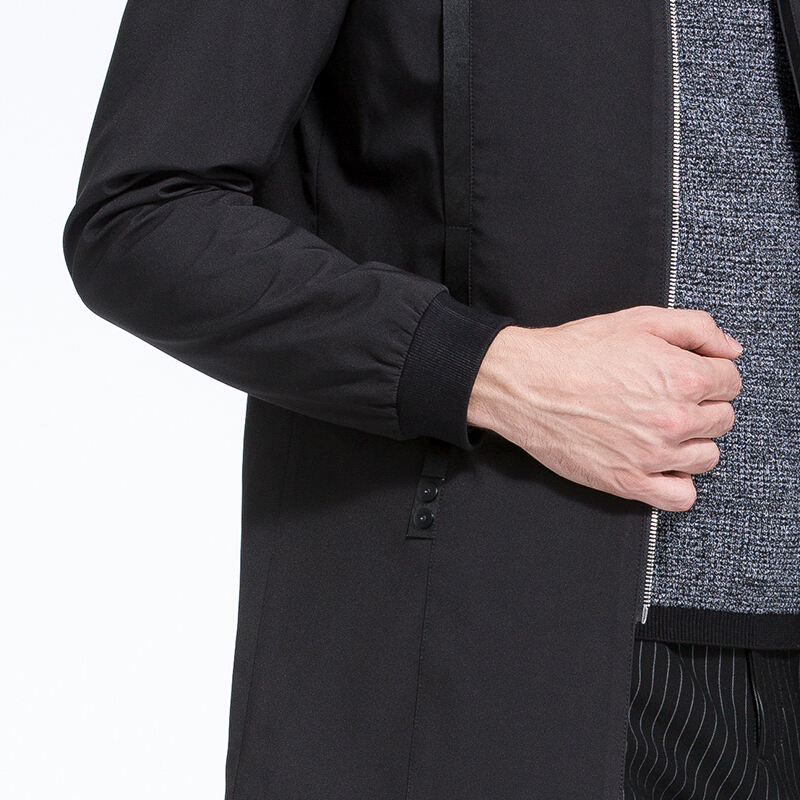 才子男装（TRIES）风衣男士新款修身百搭纯色立领时尚风衣两色可选