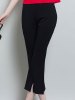 丝柏舍2017年夏季新款黑色七分喇叭打底裤显瘦微喇七分裤S71F0201
