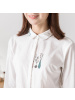 D茵曼秋装新款印花白色长袖衬衫女式纯棉打底衬衣1863011052