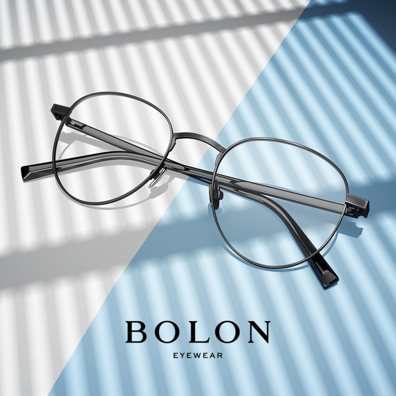 暴龙Bolon男士女士轻金属圆形全框近视眼镜光学镜框架BJ7013