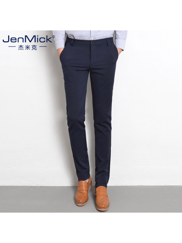 【苏宁自营】杰米克(JenMick)男装 修身直筒 韩版薄款宽松 潮流百搭长裤