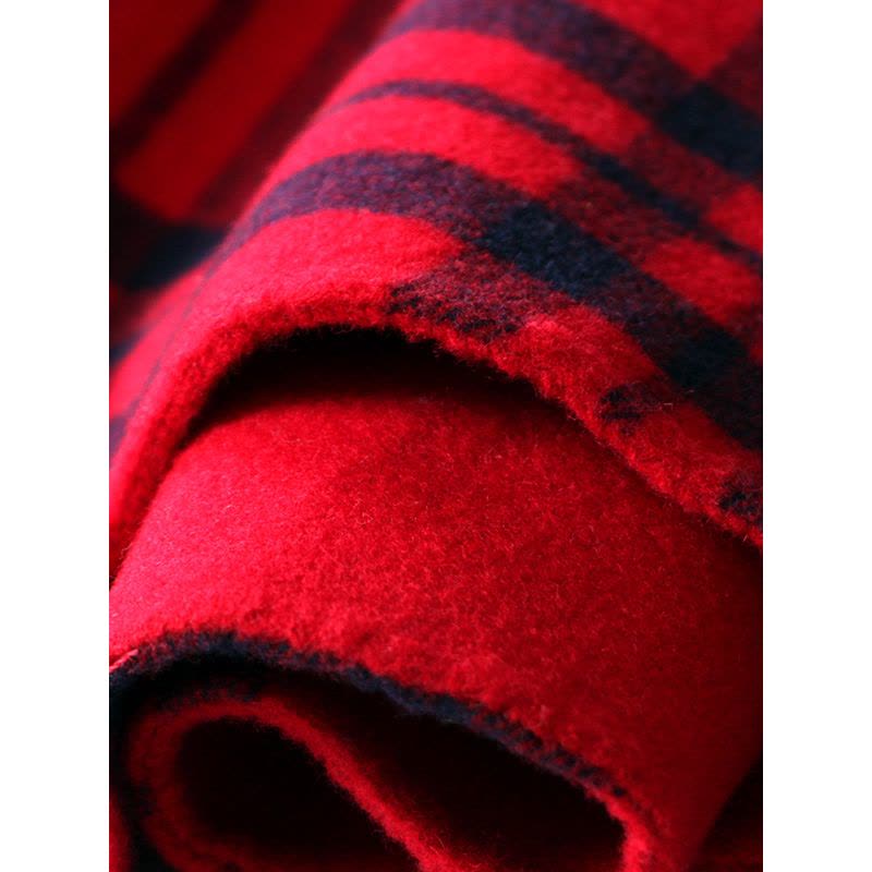A&DA型格纹双面羊毛大衣红色图片