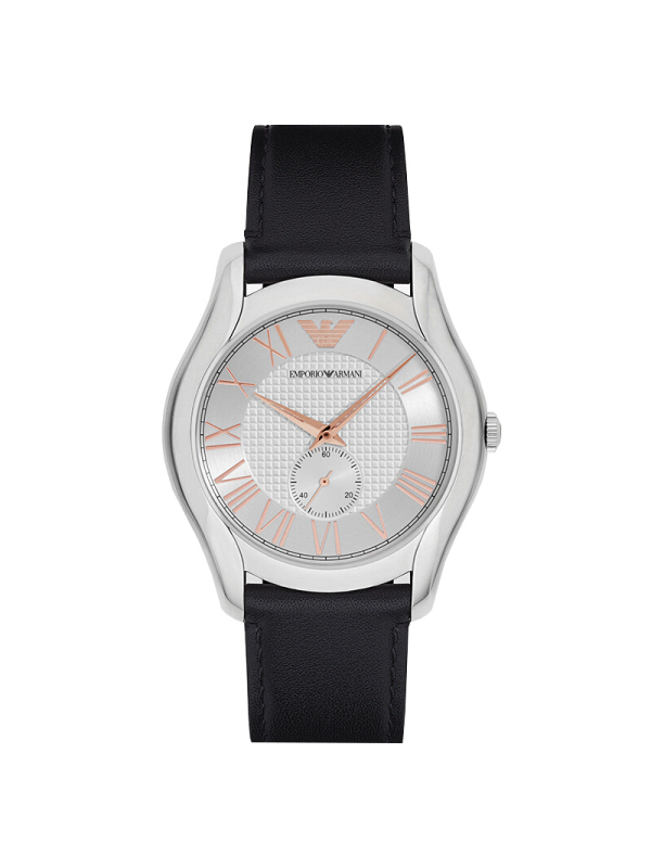 阿玛尼(Emporio Armani)手表皮质表带时尚休闲简约石英男士腕表AR1984 白盘