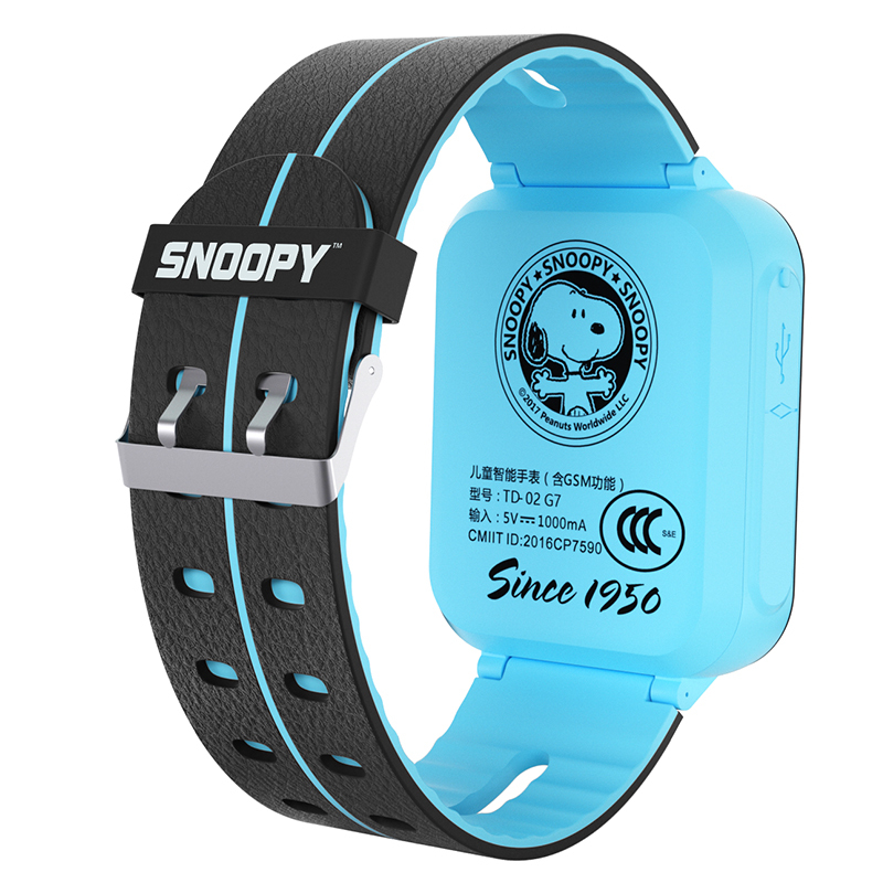 史努比(SNOOPY)儿童智能手表 电话手表定位手机 多功能儿童手表TD-02 G7浅蓝色