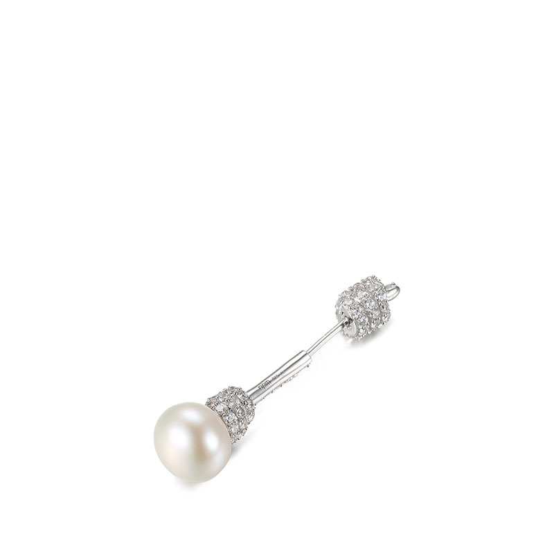 apm MONACO 银质珍珠女士耳钉 AE9054XPLSILVERF
