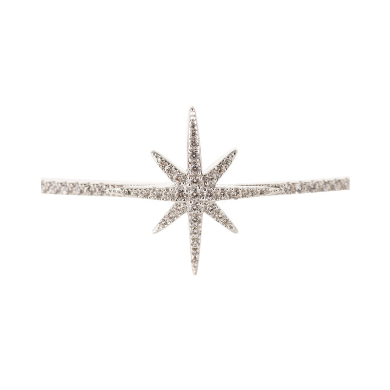 apm MONACO 星星装饰镶晶钻手镯 AB3283OXSILVER