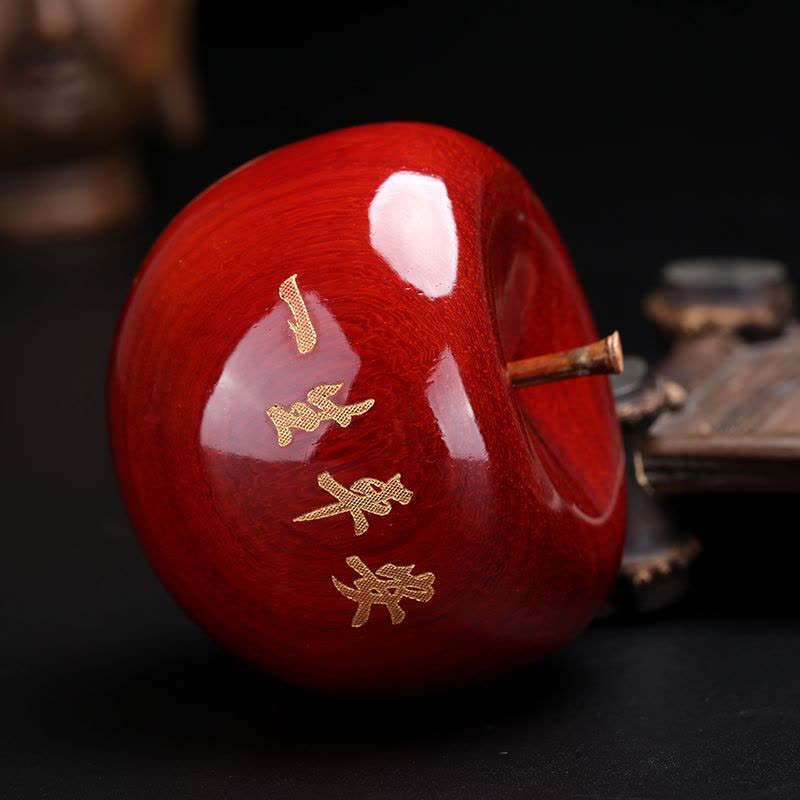 月印百川 红檀苹果一生平安苹果摆件 新年礼物 摆件礼品 圣诞礼物图片