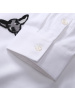 马克华菲长袖衬衫男士2017新款纯棉韩版修身纯白纯黑色锈标潮