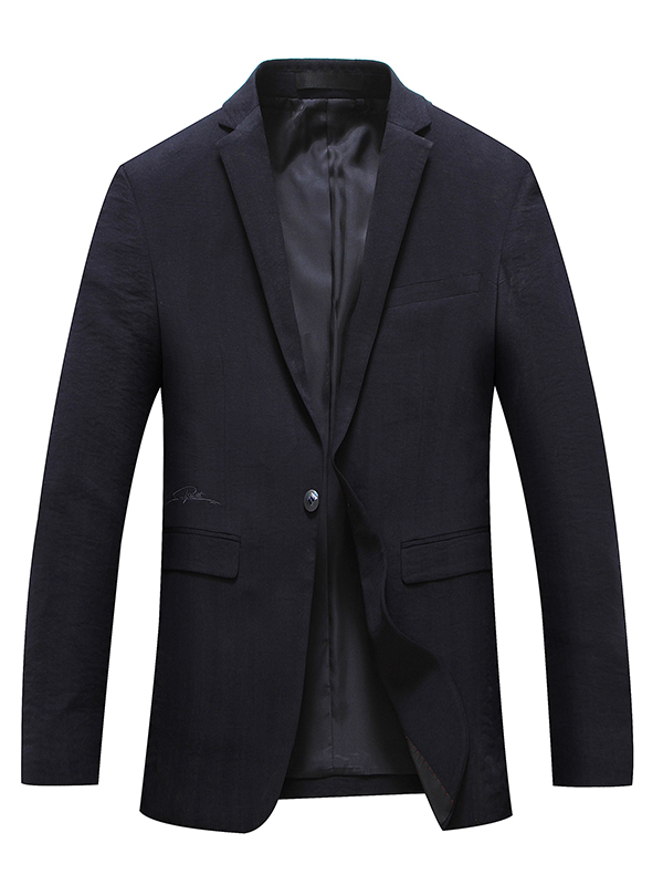 恒源祥春季款男装纯色一粒扣外套休闲上衣修身西服