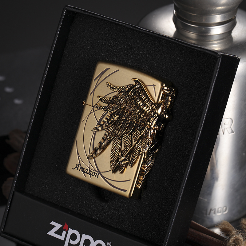 ZIPPO之宝1-36A金色女战士 防风打火机原装正版