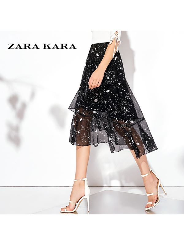 Zara Kara半身裙zara Kara碎花 裙印花不规则雪纺半身裙荷叶边小清新中长款裙子女17夏bc 价格图片品牌报价 苏宁易购 百货 深圳淡蔻时尚有限公司