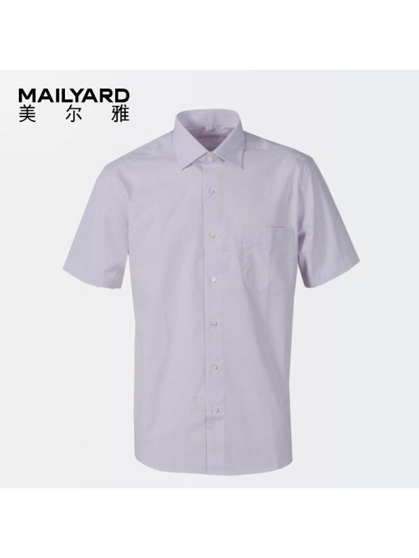 美尔雅（MAILYARD）短袖衬衫男 商务男士免烫衬衣 男式条纹衬衣 094