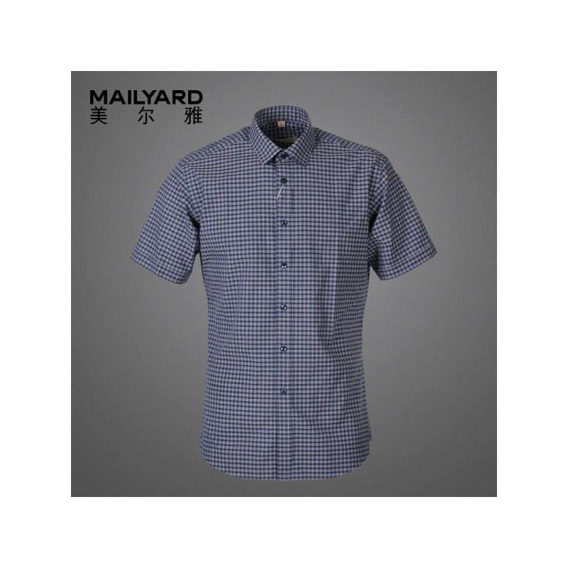 美尔雅（MAILYARD）短袖衬衫男 商务修身男式免烫衬衣 男士时尚休闲短衬 282
