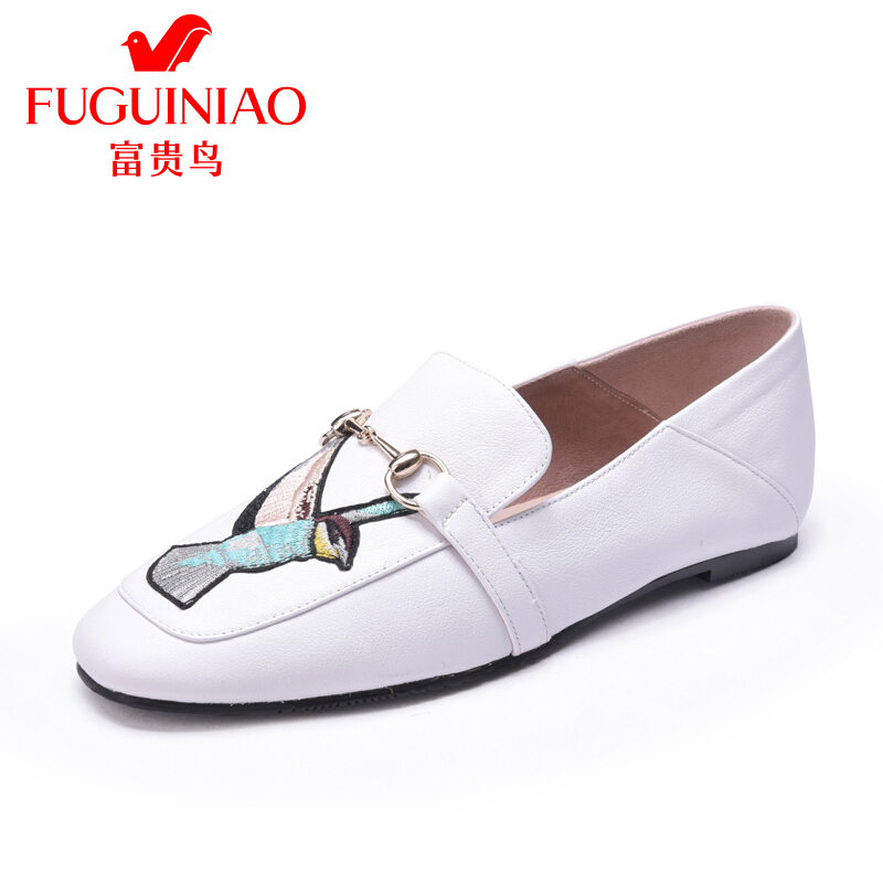 富贵鸟（FUGUINIAO）单鞋韩版时尚女平底鞋乐福鞋女休闲鞋女