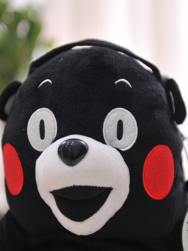 日本正版原装进口 酷MA萌(KUMAMON) 熊本熊玩偶书包 毛绒儿童书包双肩背包 42CM