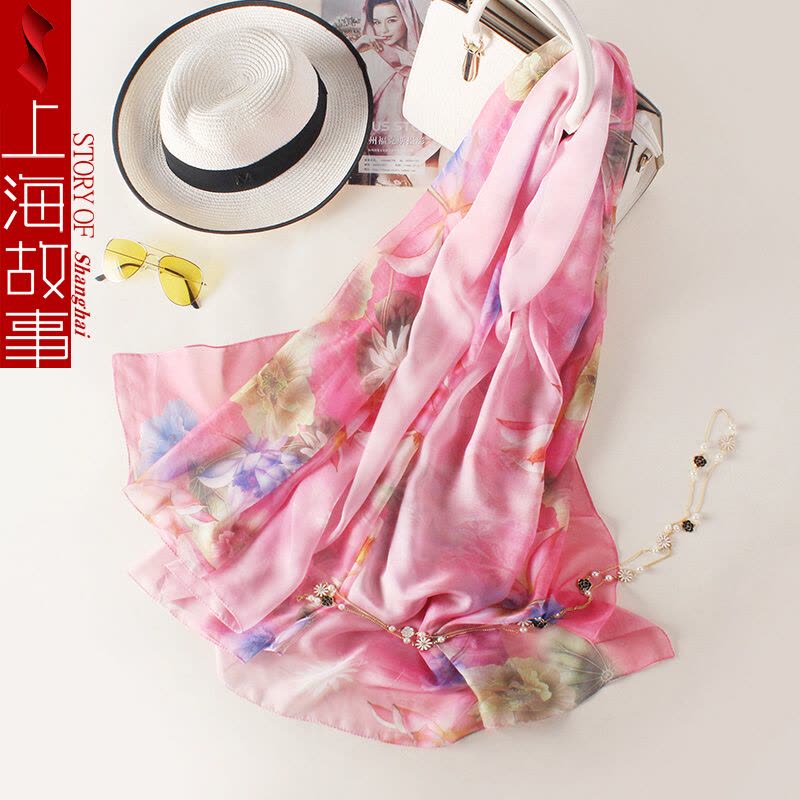 上海故事女士丝巾春秋新品围巾披肩图片